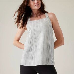 NWT ATHLETA ARRIVAL TANK Size Medium AMARA STRIPE WHITE